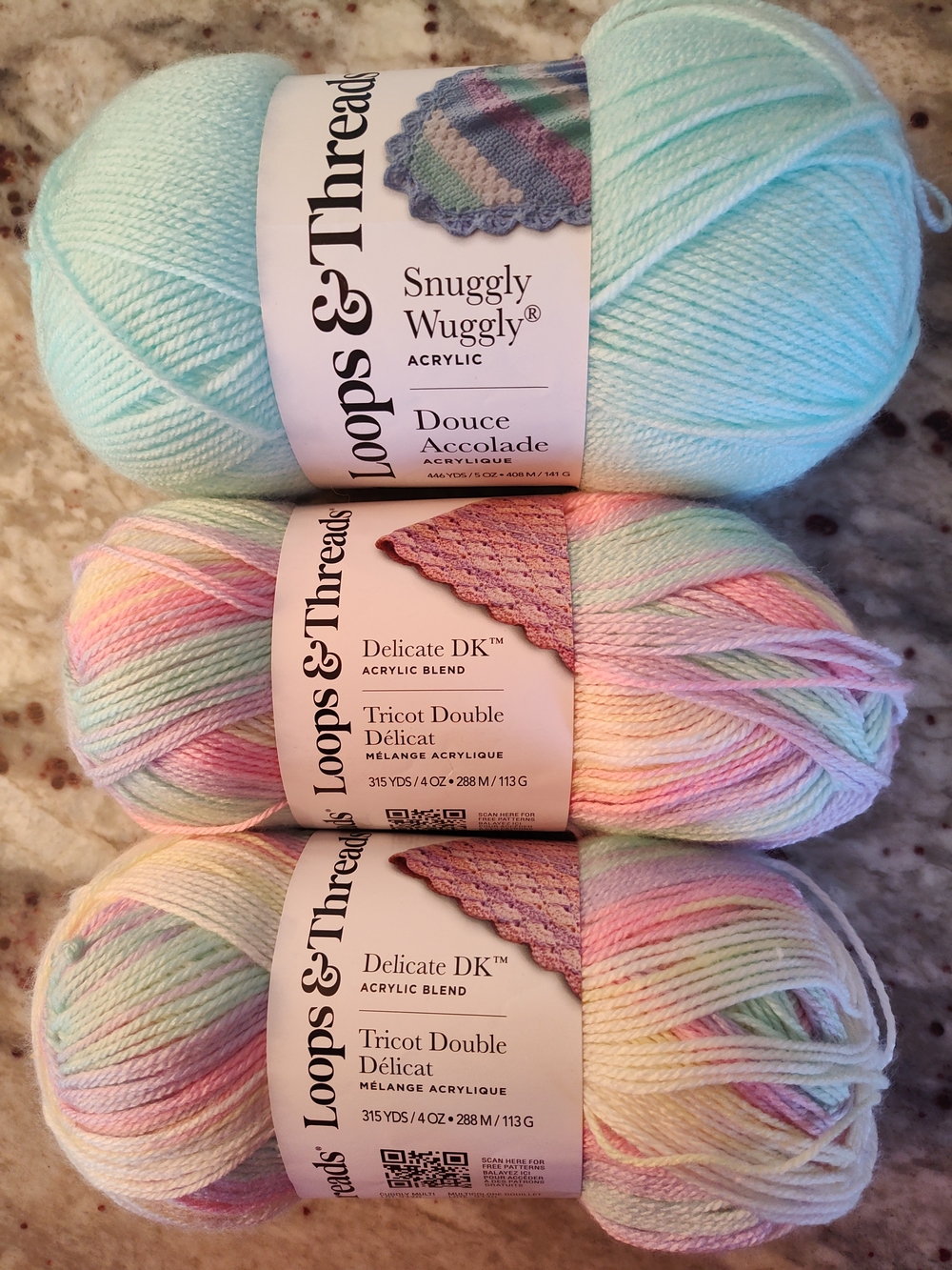 Snuggly Wuggly and Delicate DK Pastel Yarn Bundle - Mint & Multi